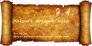 Halpert Artemíszia névjegykártya